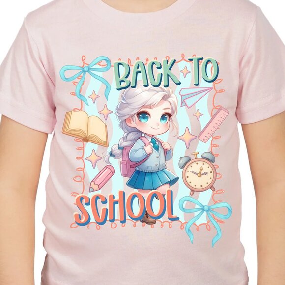 Queen Princess Elsa Frozen Back to school Graphic T-shirt for kids - Picture 3 of 5